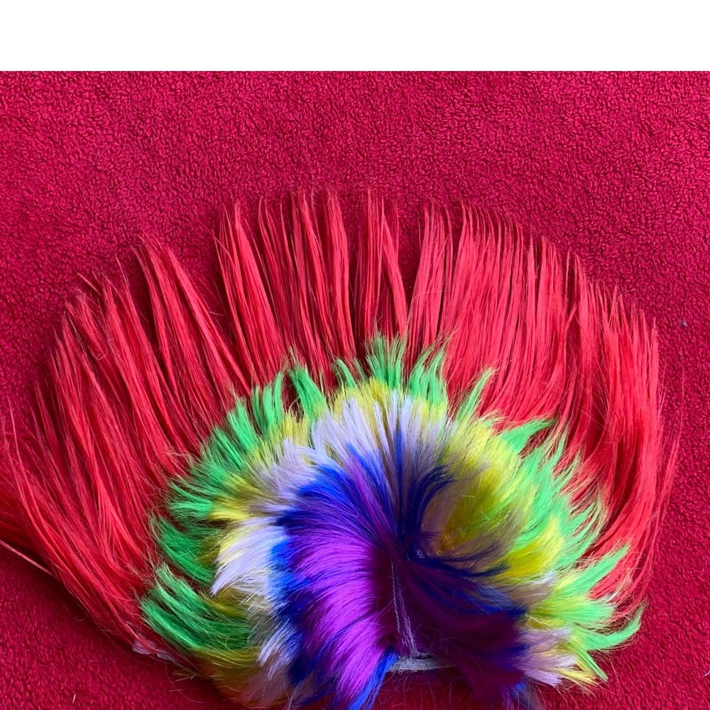 Halloween Colorful‎ Mohawk Wig Costume Hairpiece Flags Rainbow Red Kids Children